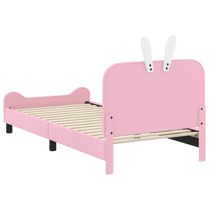Struttura letto bambini con testata Rosa 80 x 200 cm PU | homemem39