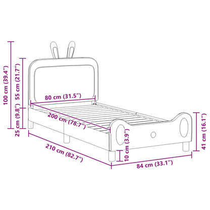 Struttura letto bambini con testata Rosa 80 x 200 cm PU | homemem39