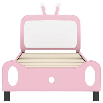 Struttura letto bambini con testata Rosa 90 x 190 cm PU | homemem39