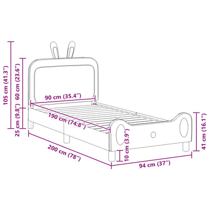 Struttura letto bambini con testata Rosa 90 x 190 cm PU | homemem39