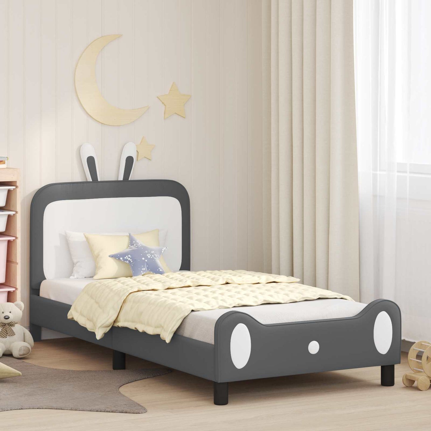 Struttura letto bambini con testata Grigio Chiaro 90 x 190 cm | homemem39