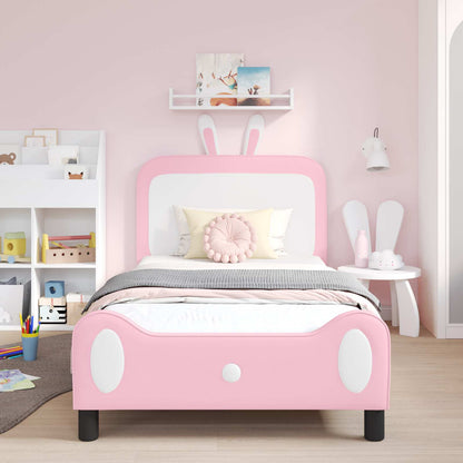 Struttura letto bambini con testata Rosa 90 x 200 cm PU | homemem39