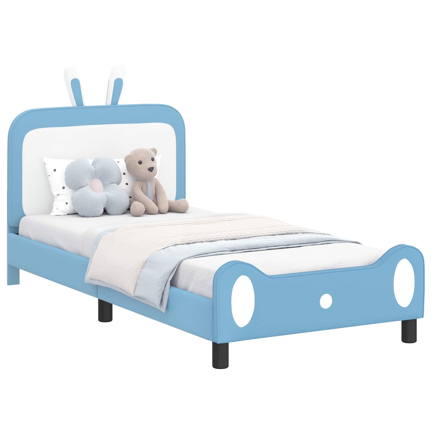 Struttura letto bambini con testata Blu 90 x 200 cm PU | homemem39