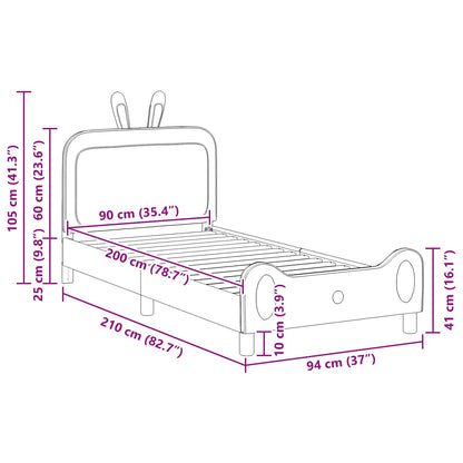 Struttura letto bambini con testata Blu 90 x 200 cm PU | homemem39