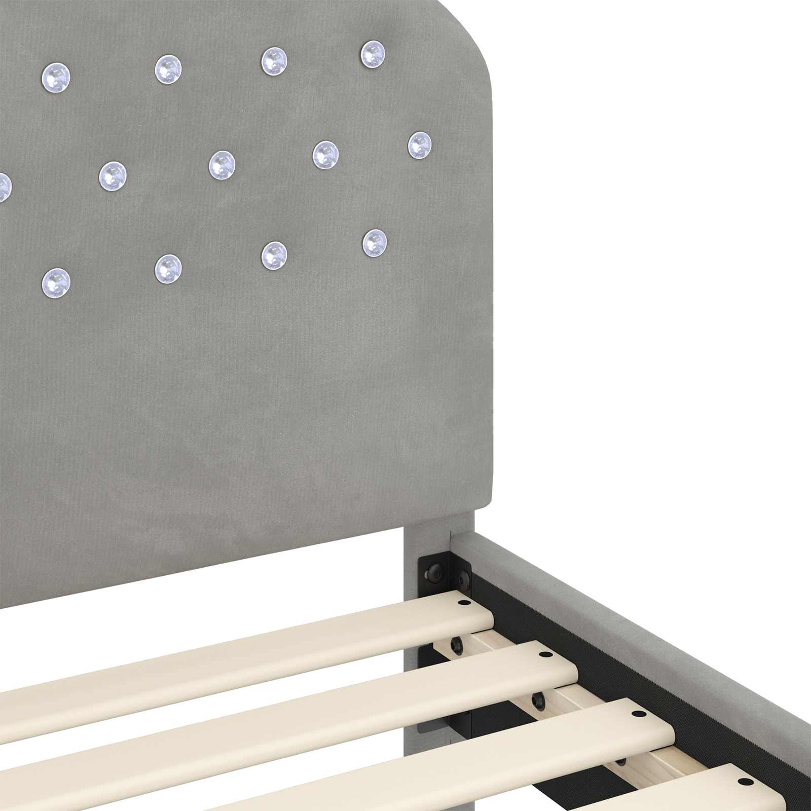 Struttura letto per bambini con testata Grigio Chiaro Velluto | homemem39