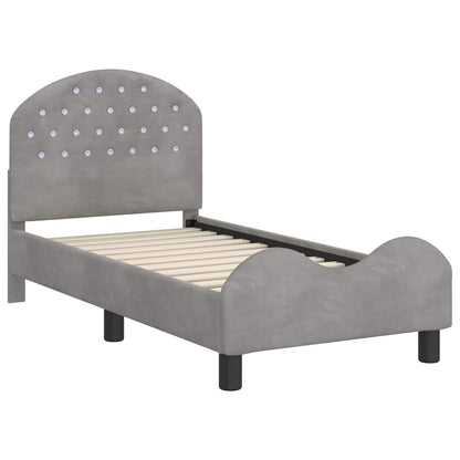 Struttura letto per bambini con testata Grigio Chiaro Velluto | homemem39