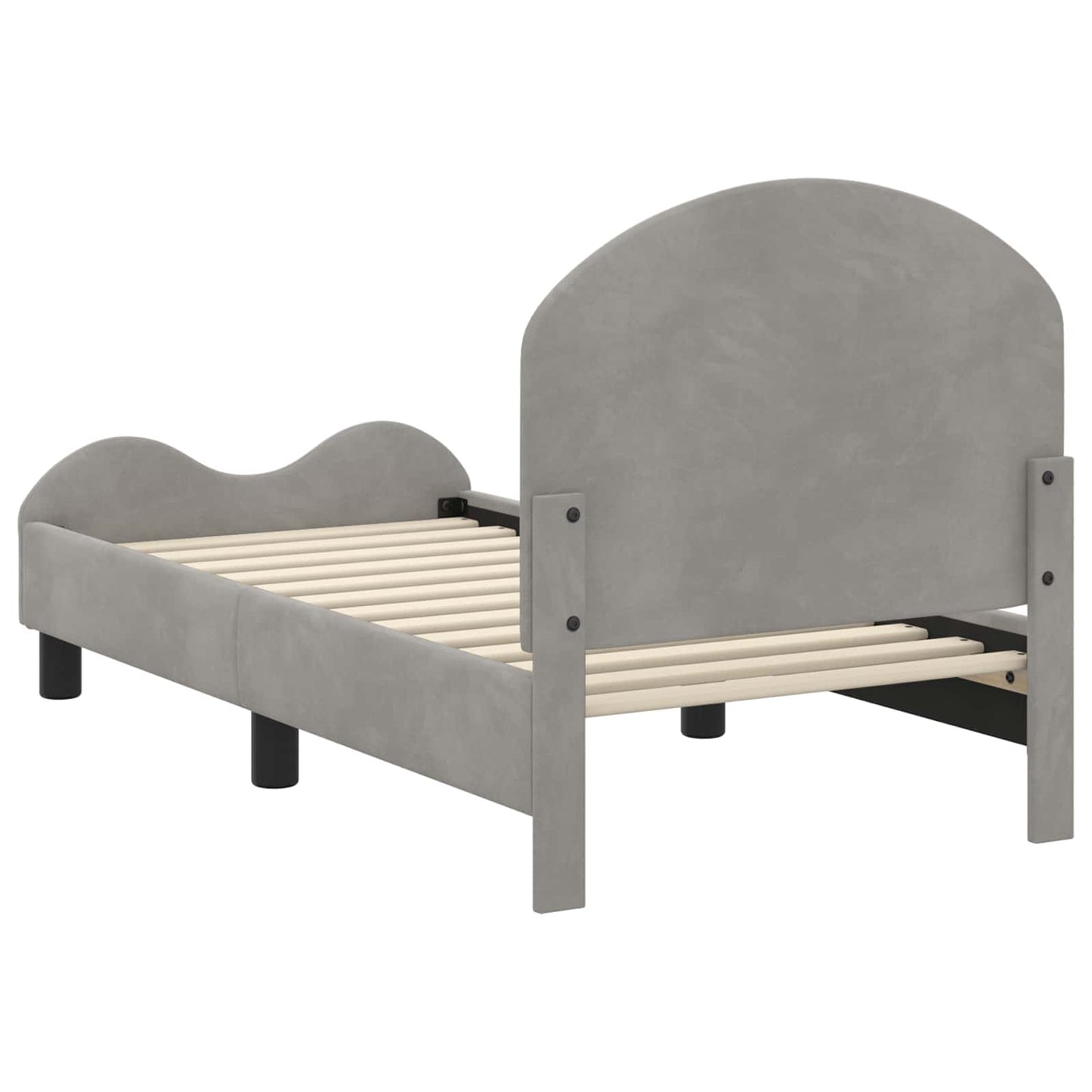 Struttura letto per bambini con testata Grigio Chiaro Velluto | homemem39