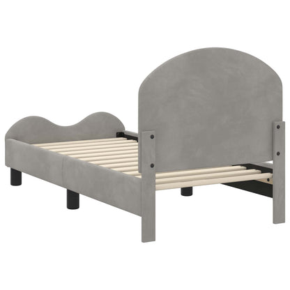 Struttura letto per bambini con testata Grigio Chiaro Velluto | homemem39