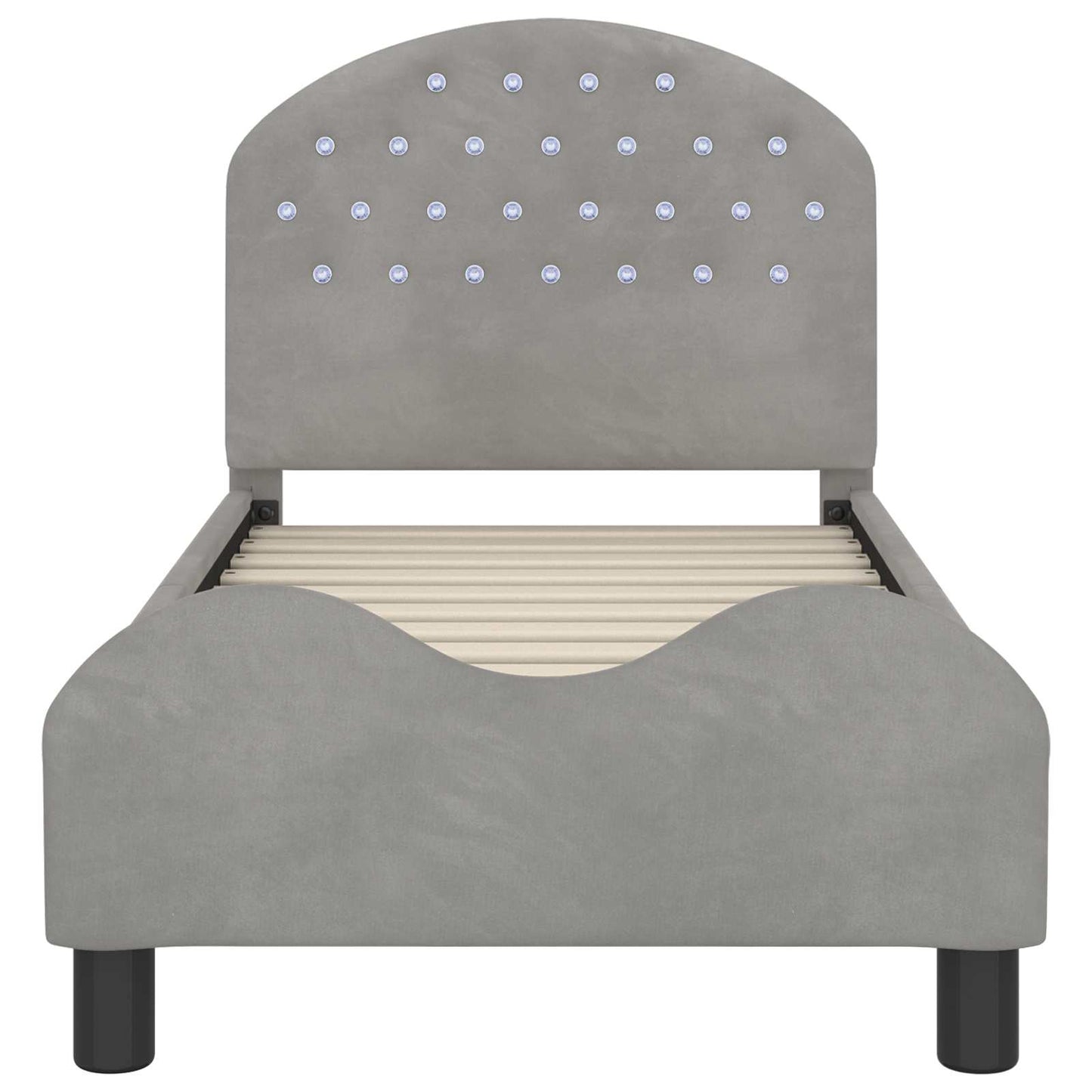 Struttura letto per bambini con testata Grigio Chiaro Velluto | homemem39
