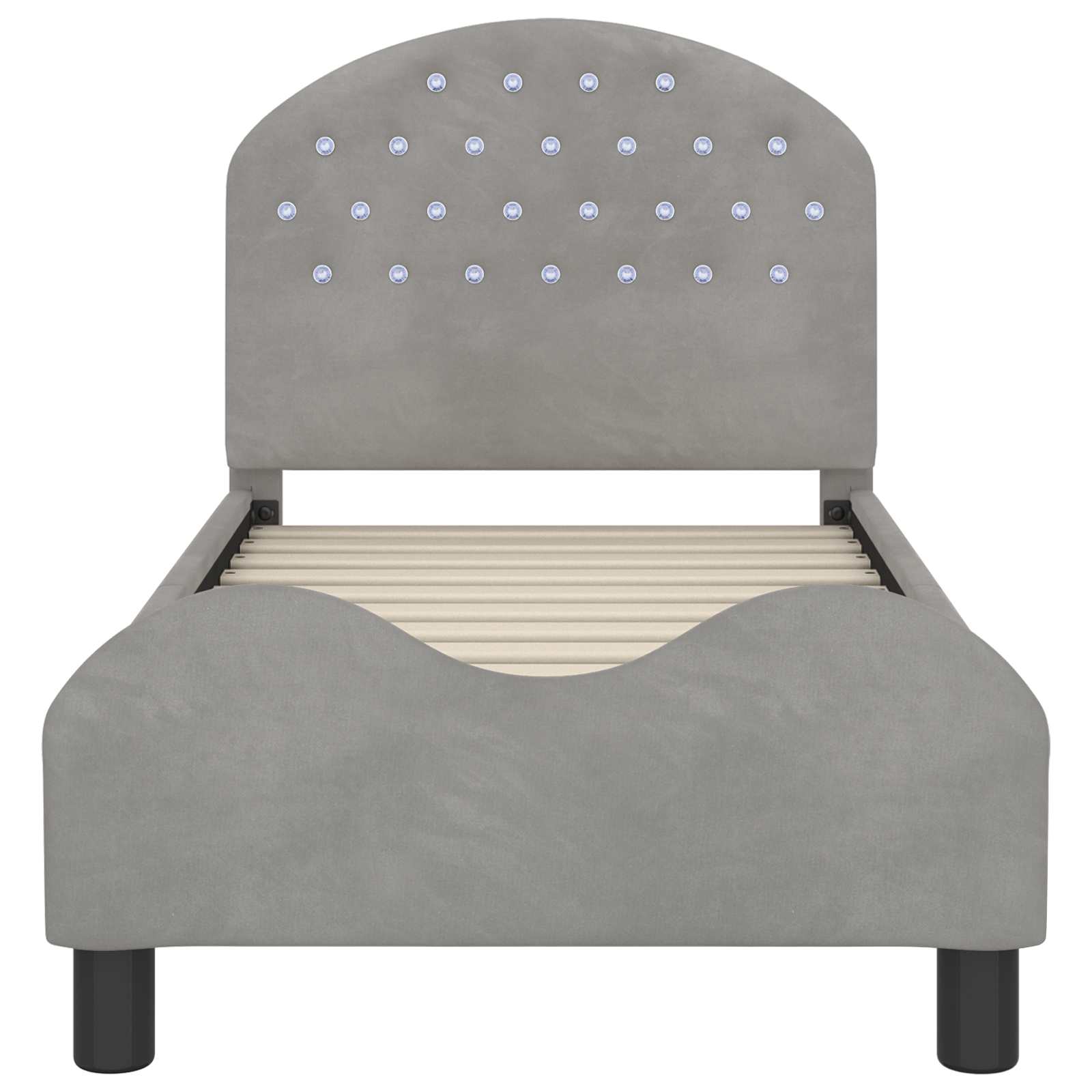 Struttura letto per bambini con testata Grigio Chiaro Velluto | homemem39