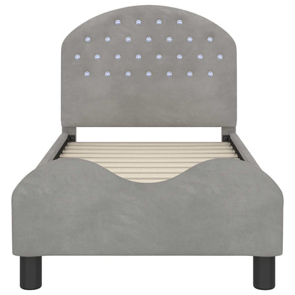 Struttura letto per bambini con testata Grigio Chiaro Velluto | homemem39