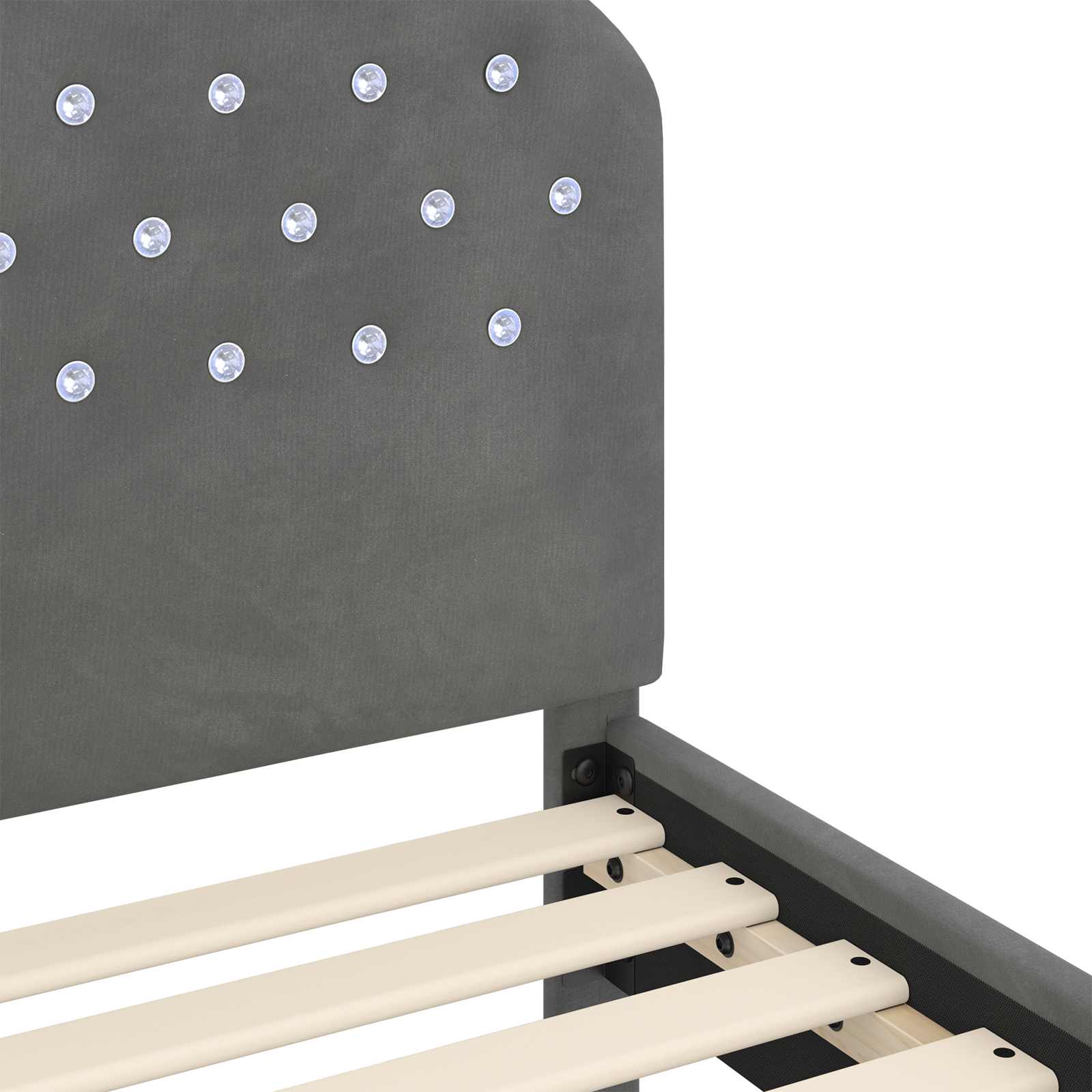 Struttura letto per bambini con testata Grigio Scuro Velluto | homemem39