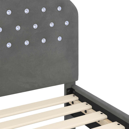 Struttura letto per bambini con testata Grigio Scuro Velluto | homemem39