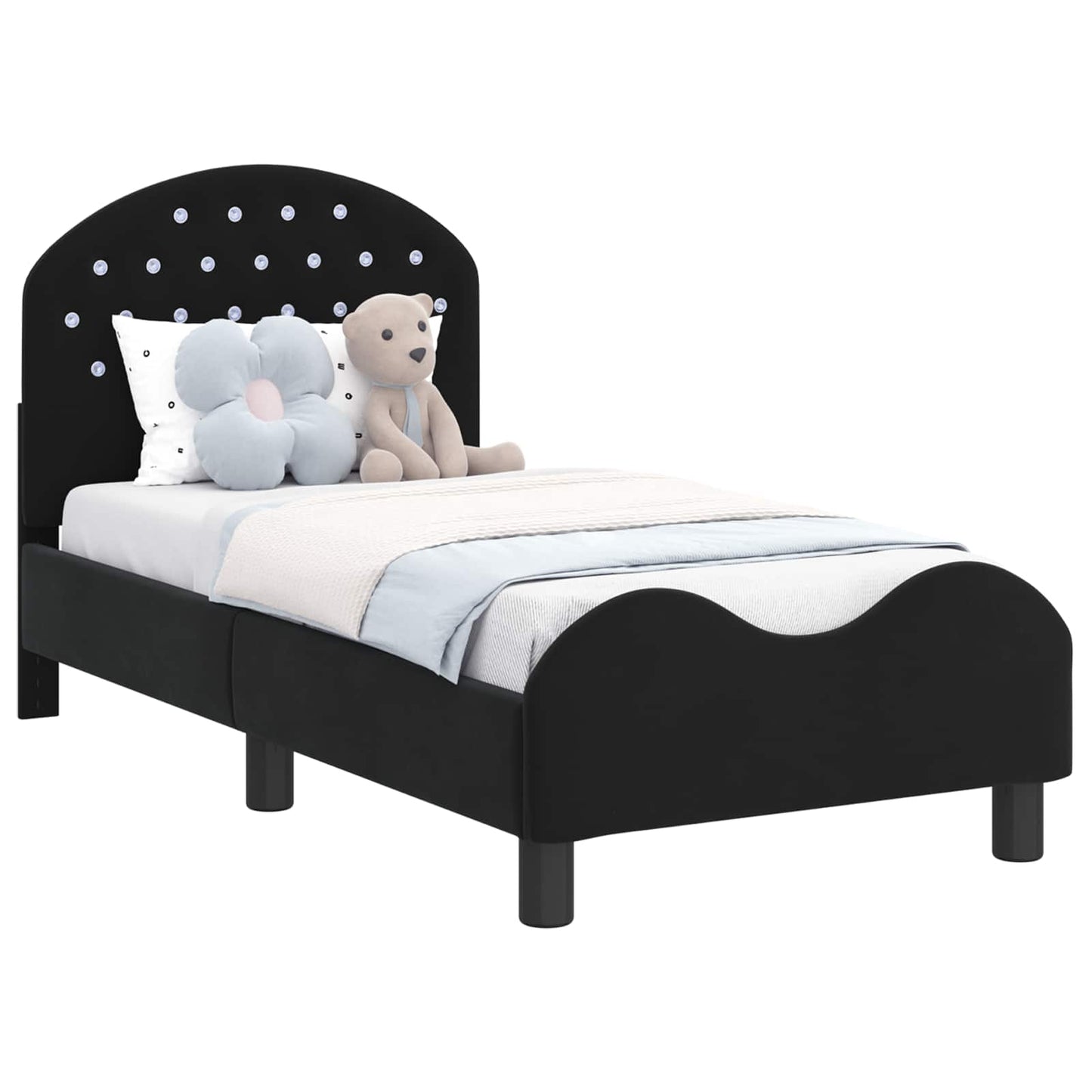 Struttura letto per bambini con testata Nero 70 x 140 cm | homemem39