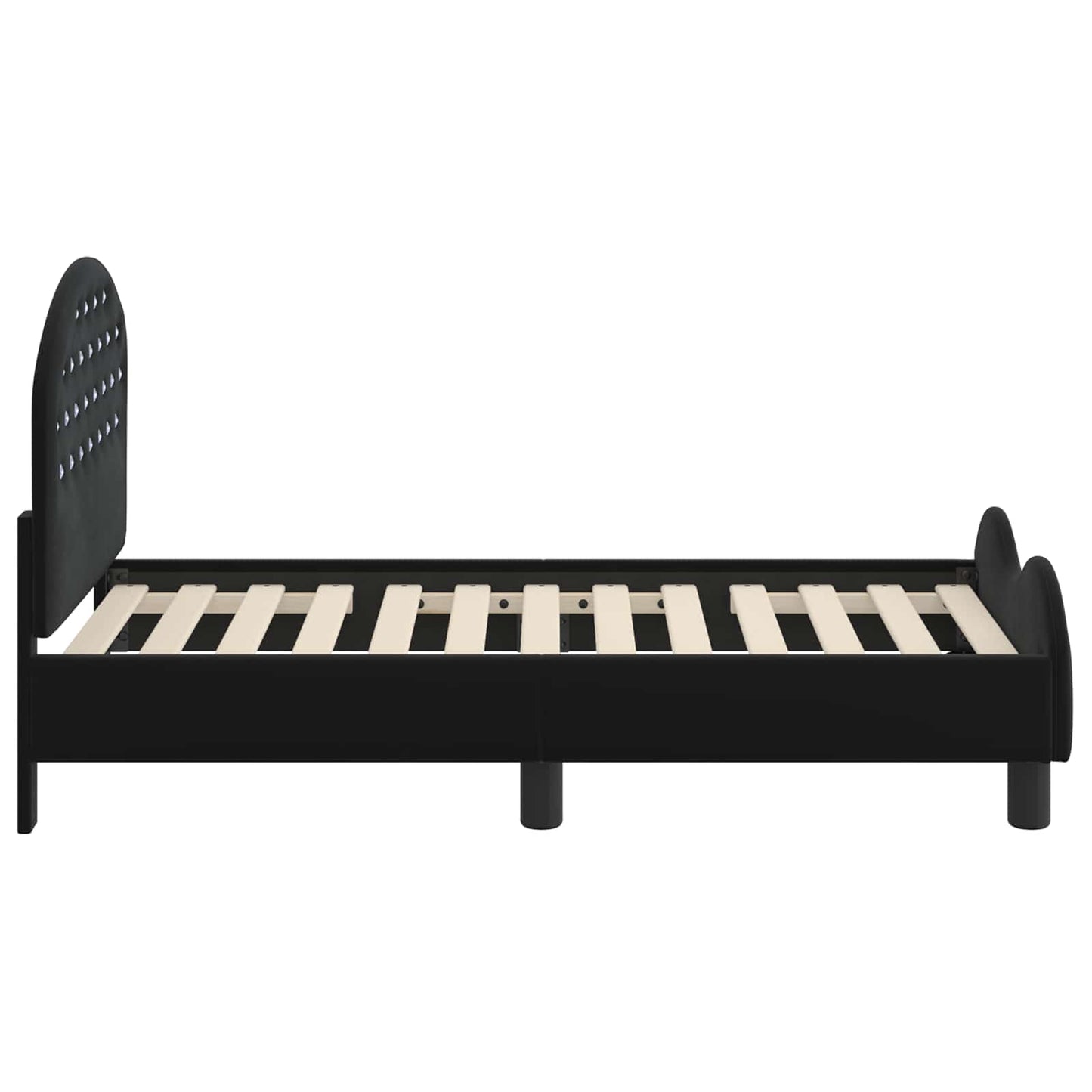 Struttura letto per bambini con testata Nero 70 x 140 cm | homemem39