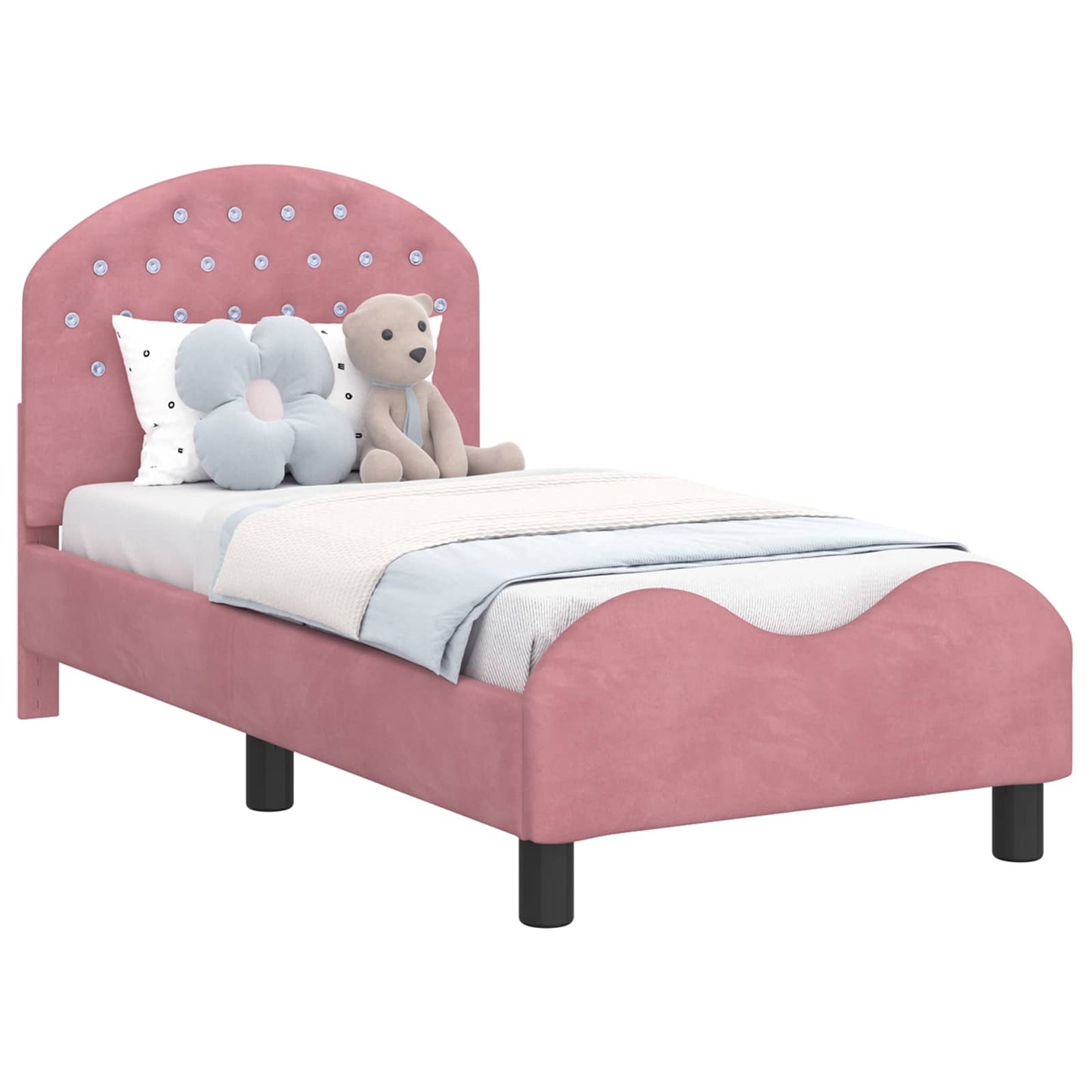 Struttura letto per bambini con testata Rosa 70 x 140 cm | homemem39