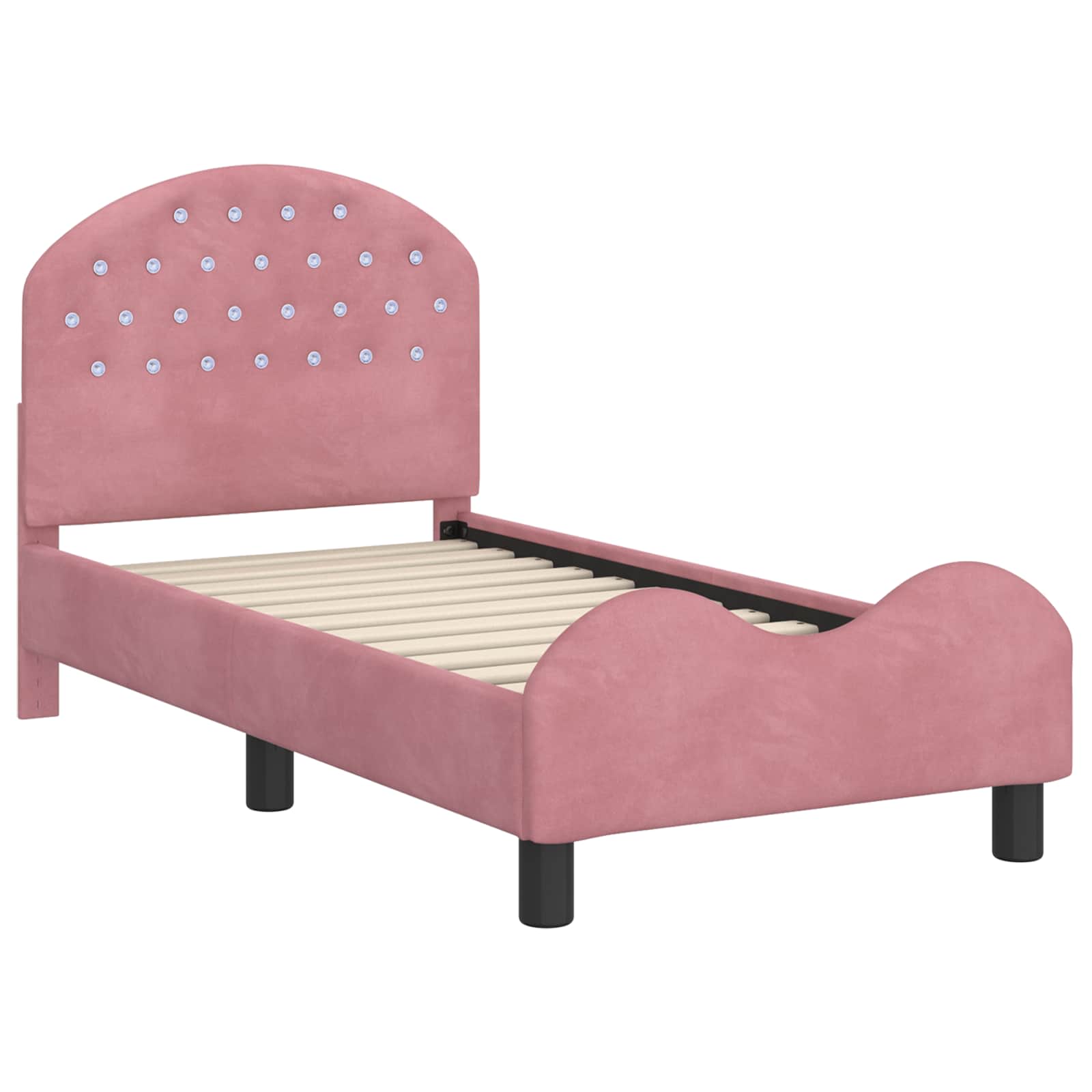 Struttura letto per bambini con testata Rosa 70 x 140 cm | homemem39