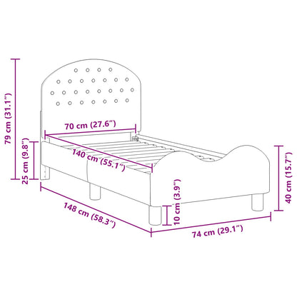 Struttura letto per bambini con testata Rosa 70 x 140 cm | homemem39