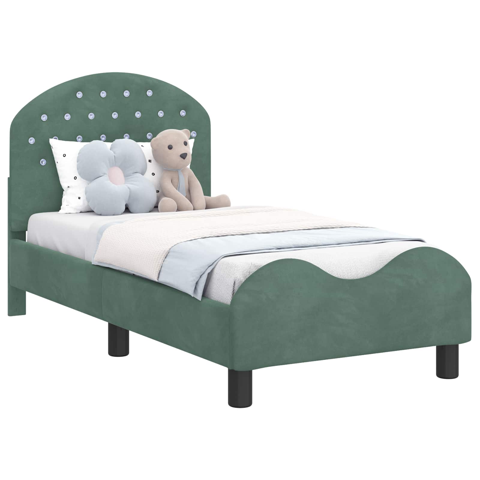 Struttura letto per bambini con testata Verde Mare 70 x 140 cm | homemem39