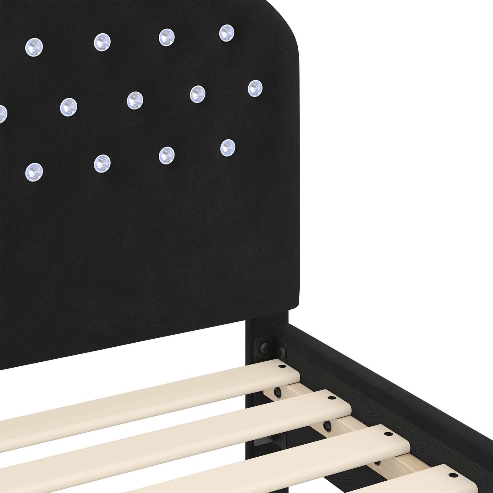 Struttura letto bambini con testata Nero 80 x 160 cm Velluto | homemem39