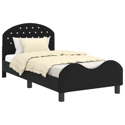 Struttura letto bambini con testata Nero 80 x 160 cm Velluto | homemem39