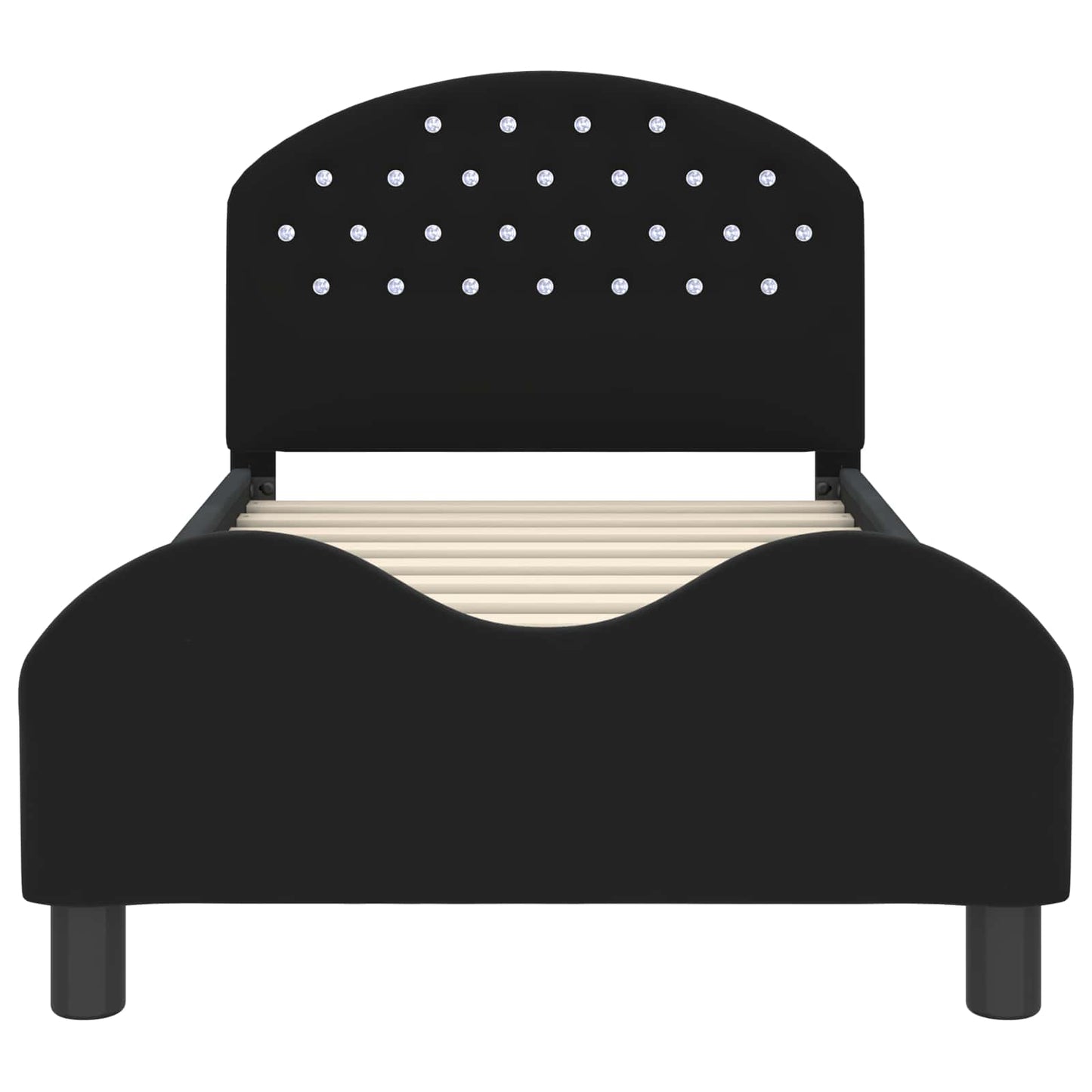 Struttura letto bambini con testata Nero 80 x 160 cm Velluto | homemem39