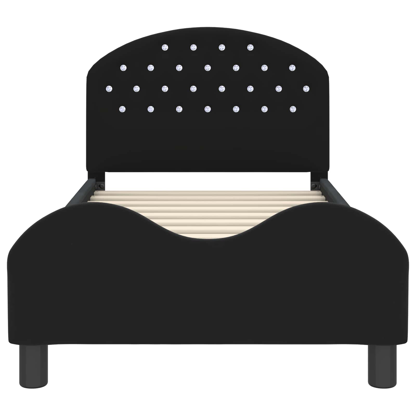 Struttura letto bambini con testata Nero 80 x 160 cm Velluto | homemem39