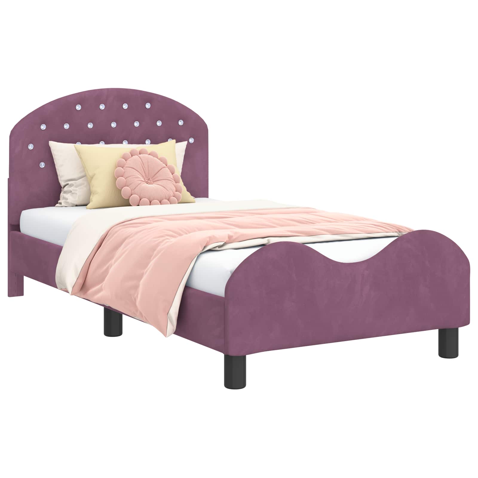 Struttura letto bambini con testata Viola 80 x 160 cm Velluto | homemem39