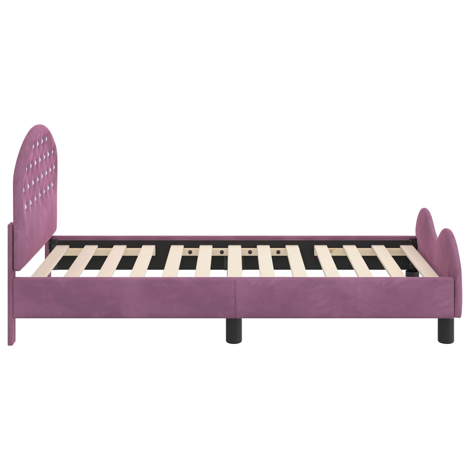 Struttura letto bambini con testata Viola 80 x 160 cm Velluto | homemem39