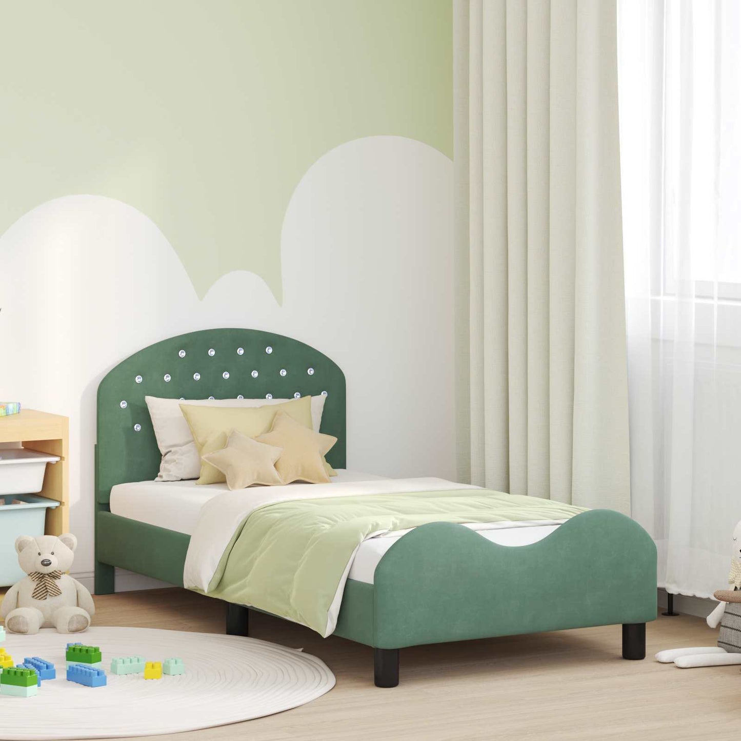 Struttura letto bambini con testata Verde Mare 80 x 160 cm