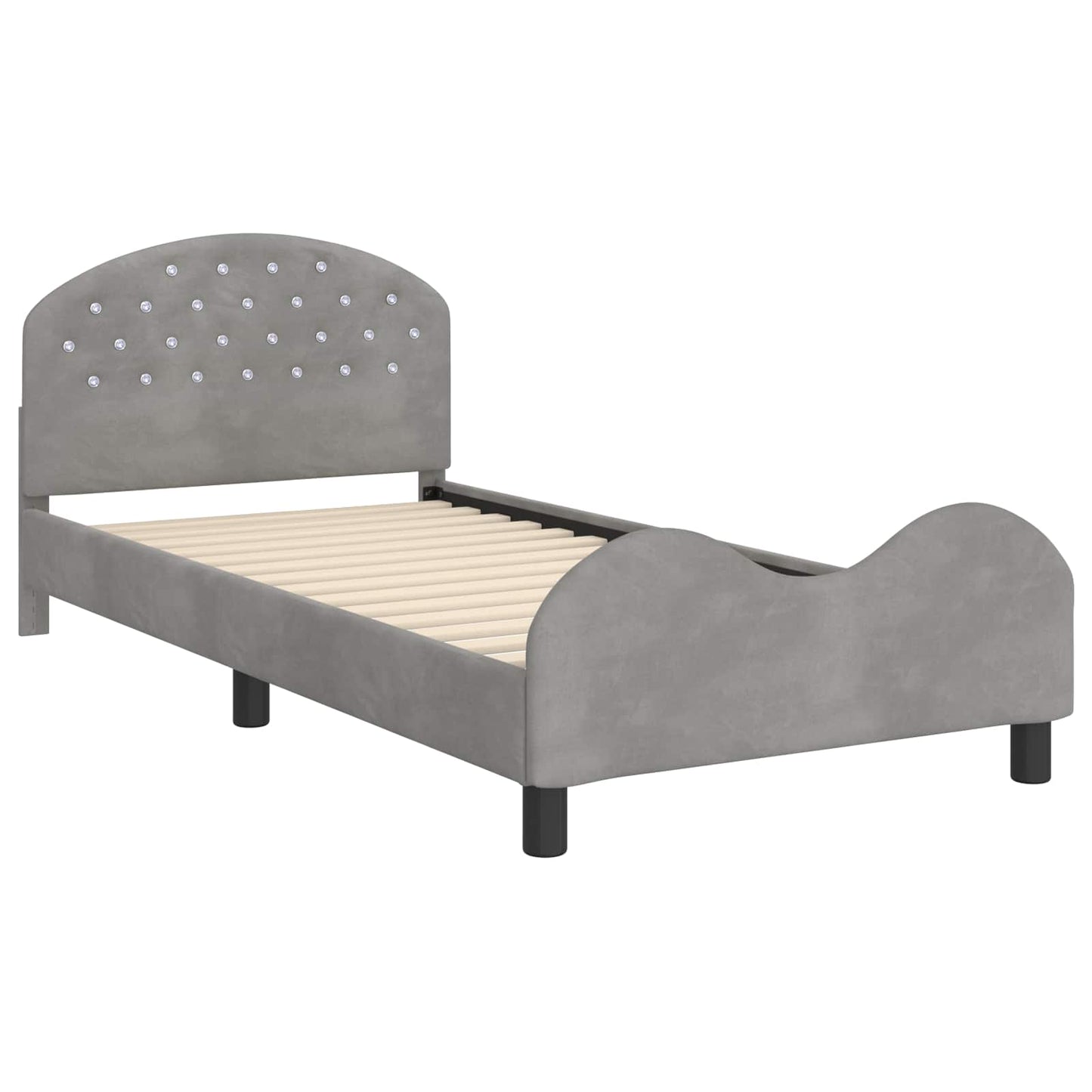Struttura letto bambini con testata Grigio chiaro 80 x 200 cm