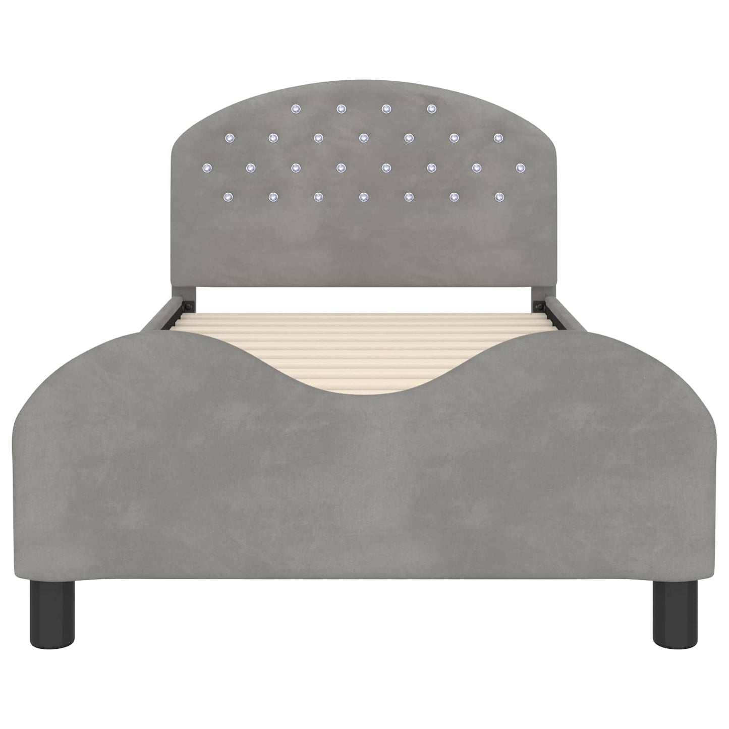 Struttura letto bambini con testata Grigio chiaro 80 x 200 cm