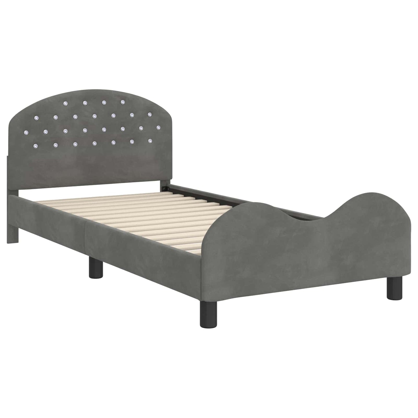 Struttura letto bambini con testata Grigio scuro 80 x 200 cm