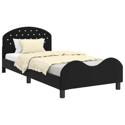 Struttura letto bambini con testata Nero 80 x 200 cm Velluto