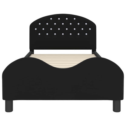 Struttura letto bambini con testata Nero 80 x 200 cm Velluto