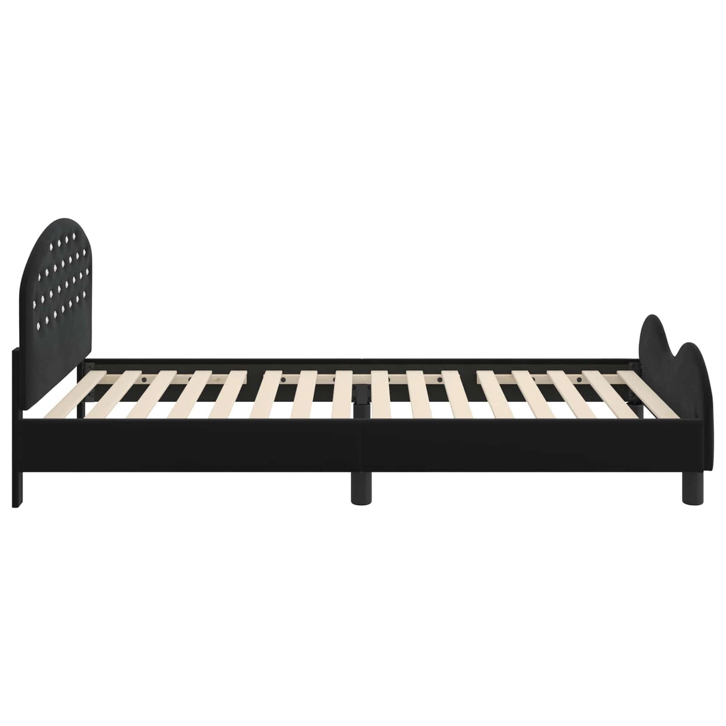 Struttura letto bambini con testata Nero 80 x 200 cm Velluto