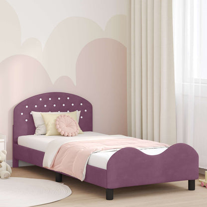 Struttura letto bambini con testata Viola 80 x 200 cm Velluto