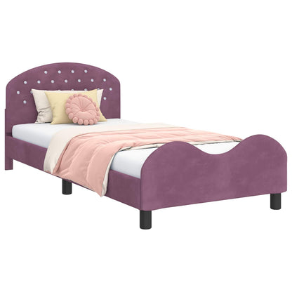 Struttura letto bambini con testata Viola 80 x 200 cm Velluto