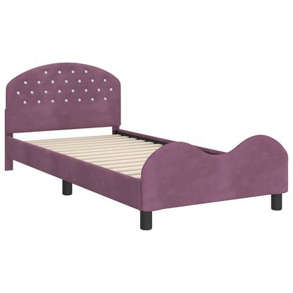 Struttura letto bambini con testata Viola 80 x 200 cm Velluto