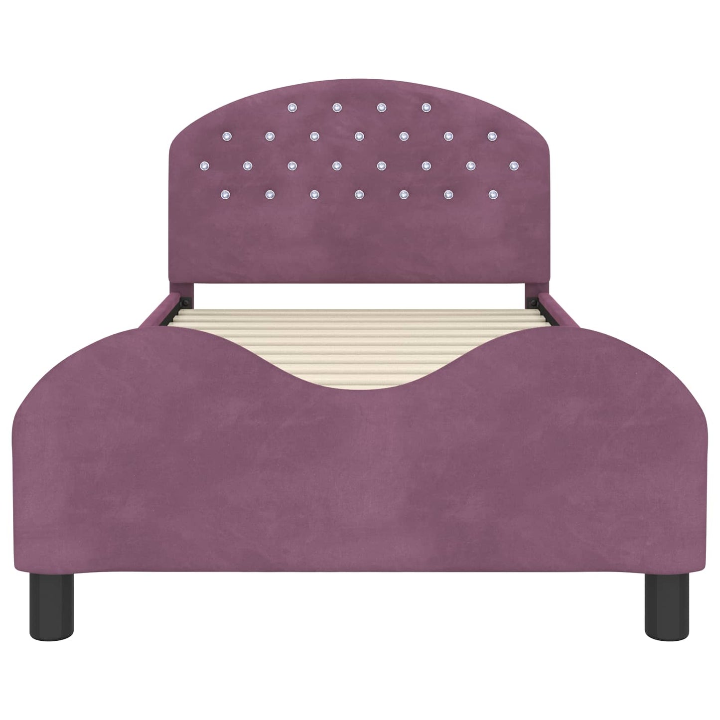 Struttura letto bambini con testata Viola 80 x 200 cm Velluto