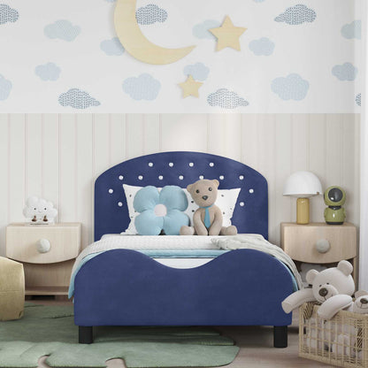 Struttura letto bambini con testata Blu Polizia 80 x 200 cm