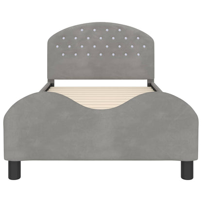 Struttura letto bambini con testata Grigio chiaro 90 x 190 cm