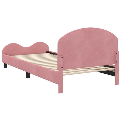 Struttura letto bambini con testata Rosa 90 x 190 cm Velluto