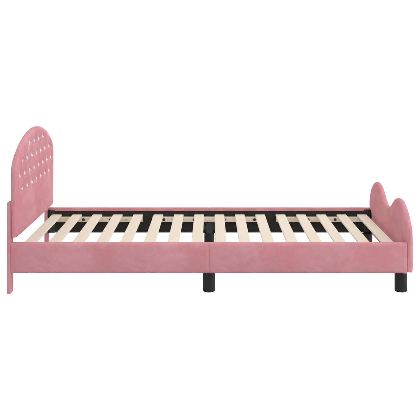 Struttura letto bambini con testata Rosa 90 x 190 cm Velluto