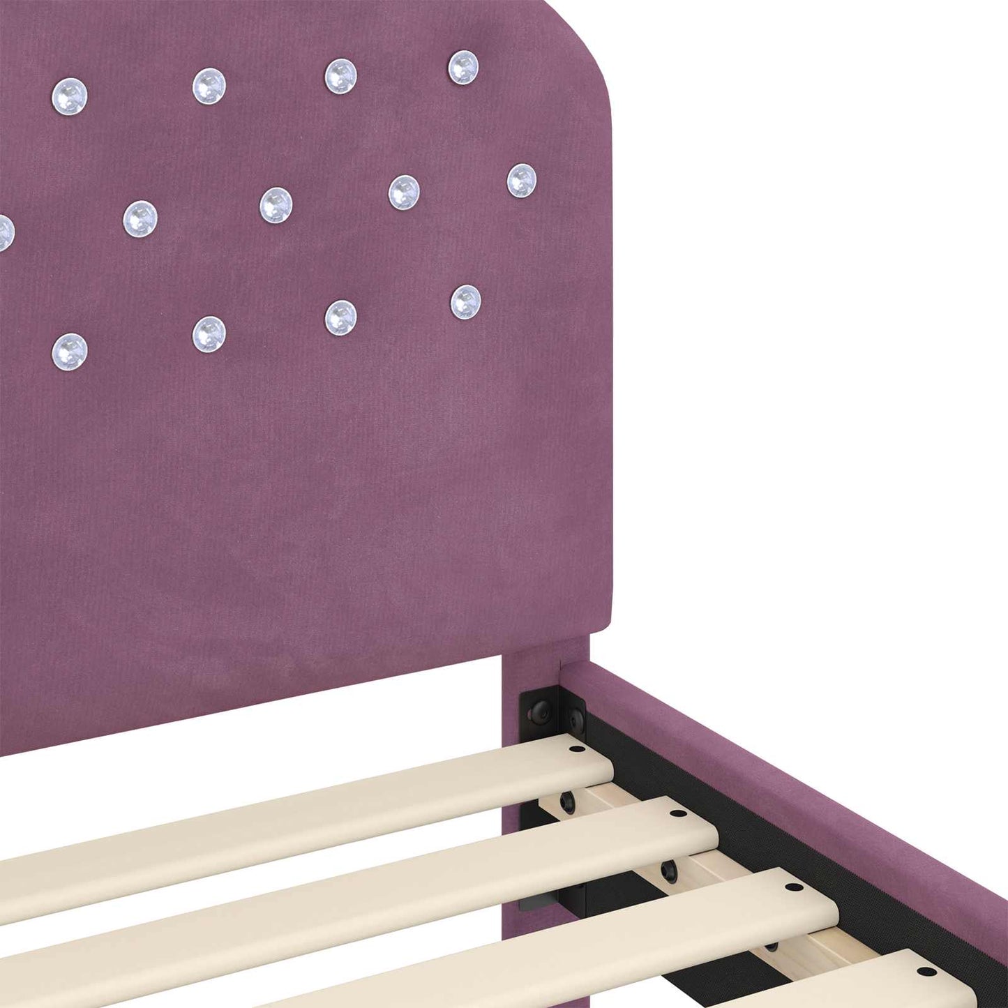 Struttura letto bambini con testata Viola 90 x 190 cm Velluto