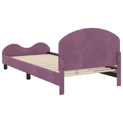 Struttura letto bambini con testata Viola 90 x 190 cm Velluto