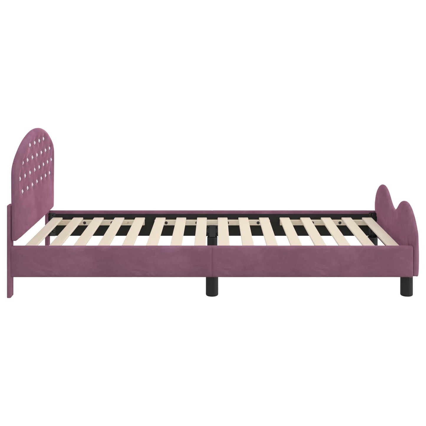 Struttura letto bambini con testata Viola 90 x 190 cm Velluto