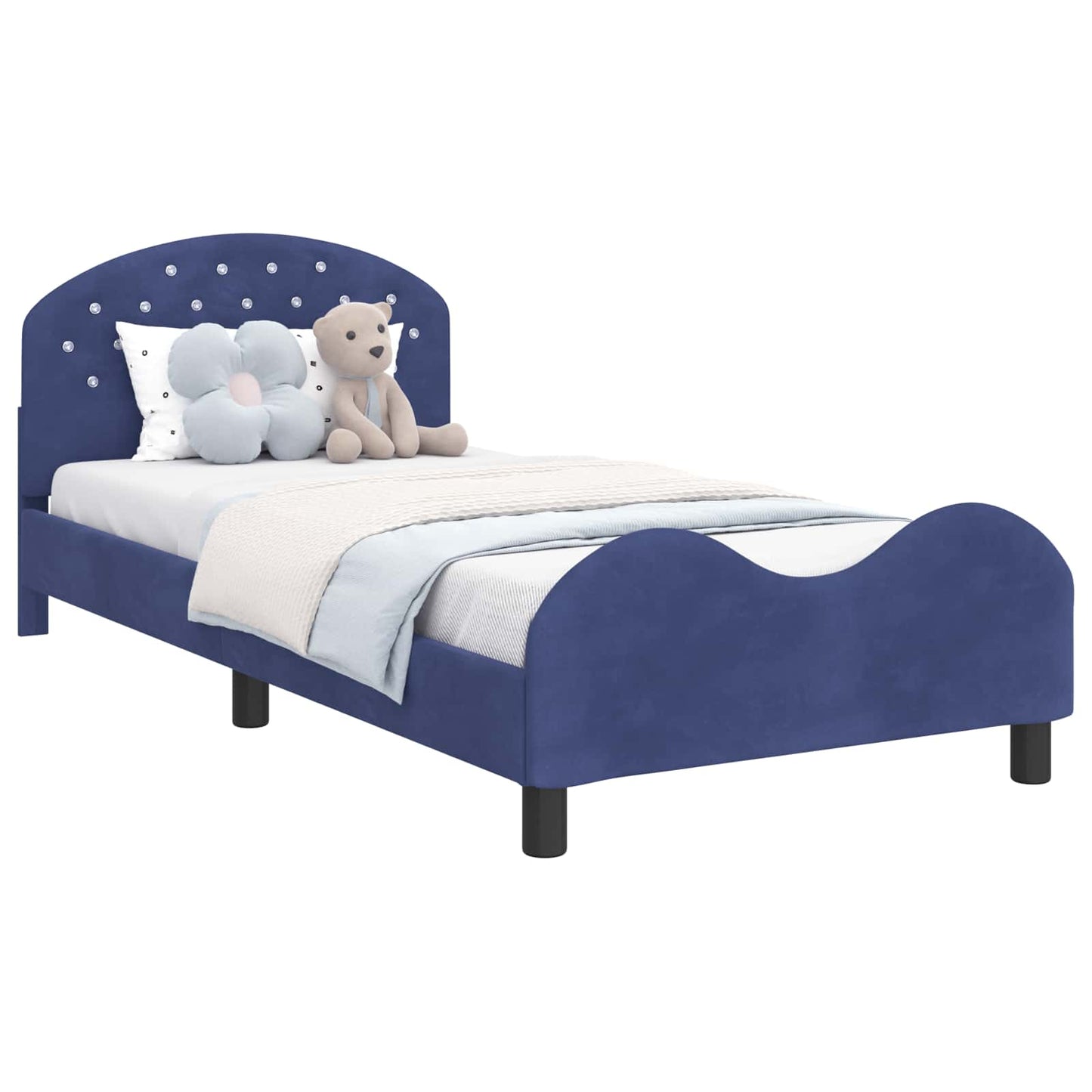 Struttura letto bambini con testata Blu Polizia 90 x 190 cm