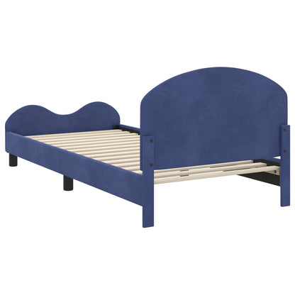 Struttura letto bambini con testata Blu Polizia 90 x 190 cm