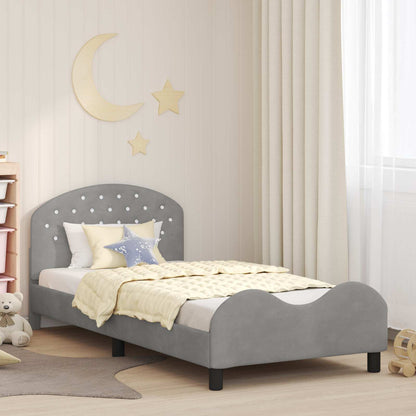 Struttura letto bambini con testata Grigio chiaro 90 x 200 cm